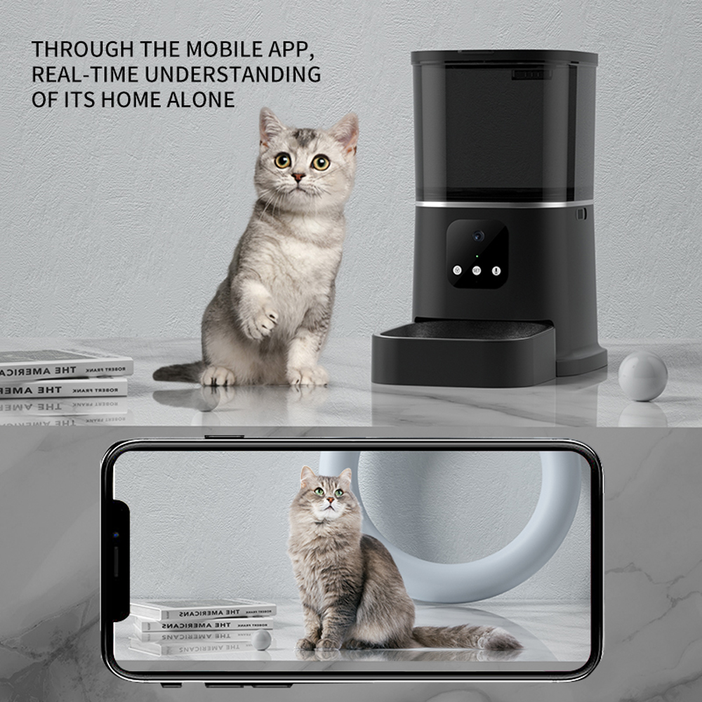 6L Video Camera Feeder Timing Smart Automatic Pet Feeder For Cats Dogs WiFi Intelligent Dry Food Dispenser  Voice Recorde Bowl